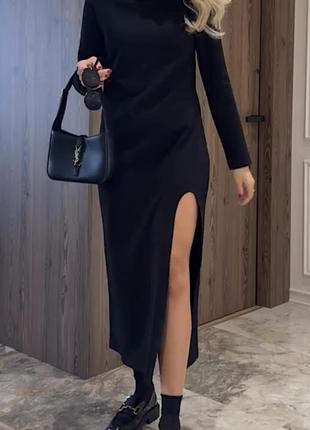 Fashionista сукня базова футляр, міді по фігурі з розрізом на нозі