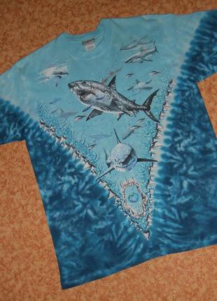 Футболка liquid blue/great white sharks/біла акула/vintage/tie-dye