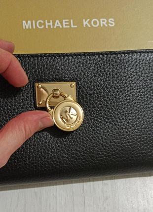 Великий шкіряний гаманець michael kors hamilton traveler на блискавці3 фото