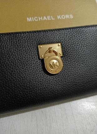 Великий шкіряний гаманець michael kors hamilton traveler на блискавці4 фото