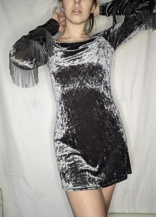Велрова вечірня випускна сукня ретро вінтаж2 фото