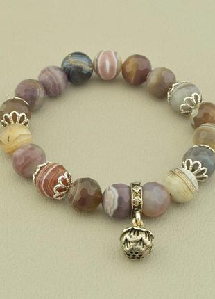 Оригинальный браслет с натуральным   агат 16 см.