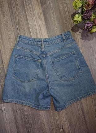 Стильные джинсовые шорты высокая посадка р.xs3 фото