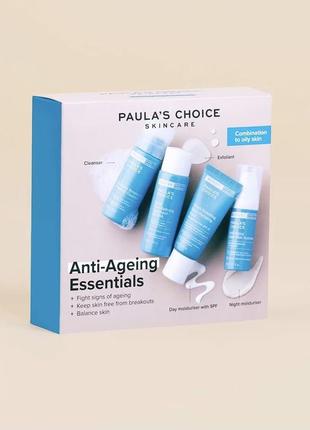 Paula's choice - набір засобів проти зморшок для проблемної шкіри - trial kits anti-aging essentials combination to oily skin1 фото