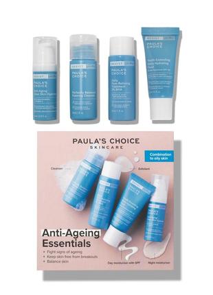 Paula's choice - набір засобів проти зморшок для проблемної шкіри - trial kits anti-aging essentials combination to oily skin1 фото