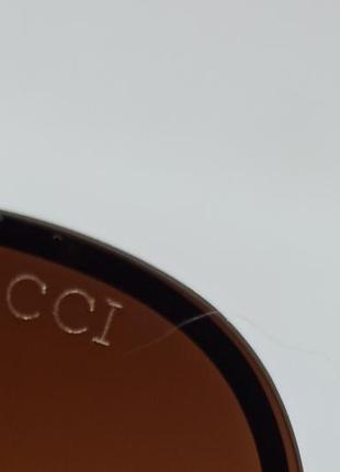Очки в стиле gucci мужские солнцезащитные капли коричневый градиент в металлической оправе10 фото