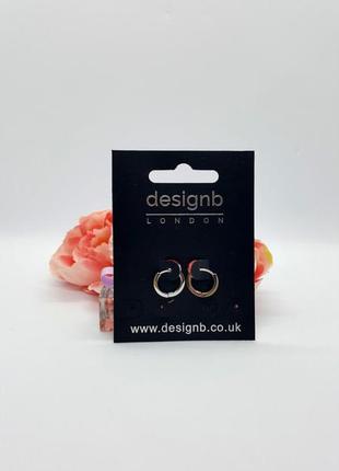 🖤❗️ базові мініатюрні сережки кільця з декором чорна емаль designb з сайту asos5 фото