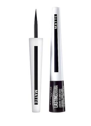 Maybelline new york lastingdrama liquid eyeliner matte підводка для очей 10 (charcoal black)