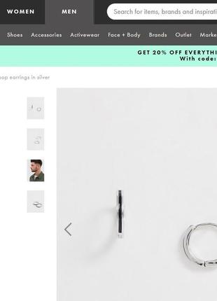 🖤❗️ базові мініатюрні сережки кільця з декором чорна емаль designb з сайту asos4 фото