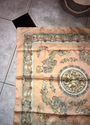 Шикарный шёлковый платок в стиле hermes ☘️2 фото