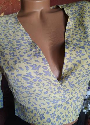 Жовтий топ блуза з зав'язками від boohoo3 фото