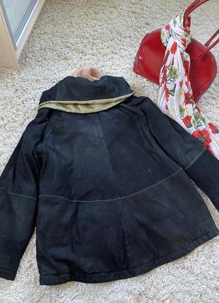 Стильная замшевая куртка-пуфер оверсайз,италия,р.14-188 фото