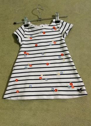 Хлопковое платье с вышивкойм12-18 месяцев