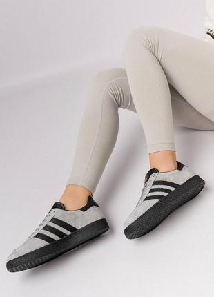 🔥жіночі кросівки adidas originals gazelle gray black10 фото