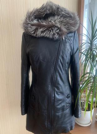 Куртка кожаная тренч, плащ натуральная кожа фирменный fabio monti1 фото