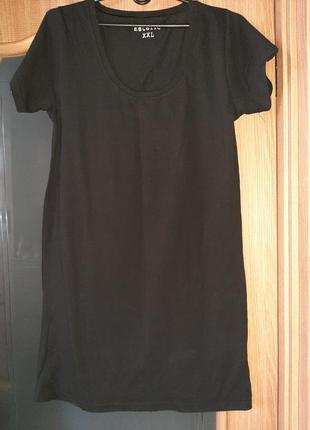 Черное трикотажное платье xxl