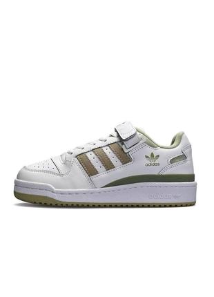 🤩жіночі кросівки adidas originals forum 84 low new white olive1 фото