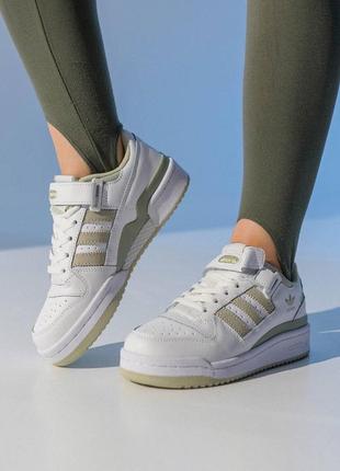 🤩жіночі кросівки adidas originals forum 84 low new white olive8 фото
