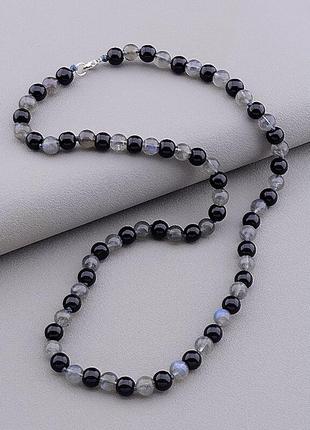 Бусы  лабрадор,агат 45 см.