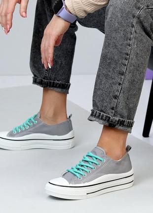 Сірі жіночі кросівки кеди тканеві текстильні5 фото