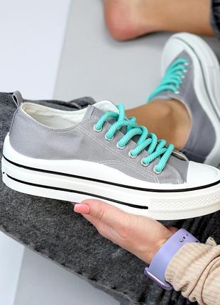 Сірі жіночі кросівки кеди тканеві текстильні3 фото