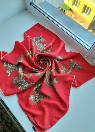Итальянский фирменный шелковый платок jacqmar! оригинал!