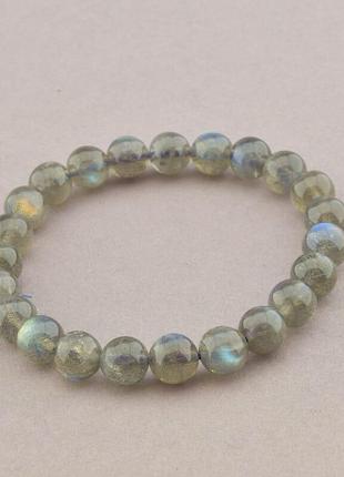 Оригинальный браслет с натуральным  лабрадор 18 см. 8 мм. 17,54 г.