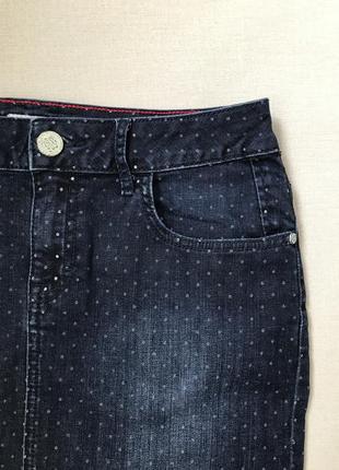 Очень классная джинсовая юбка tom tailor,в горох,размер 38