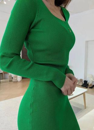 Базова сукня рубчик з розрізом 🔝 незмінний тренд4 фото