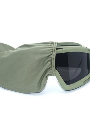 Очки тактические / баллистическая маска со сменными линзами, цвет олива. тактические защитные очки4 фото