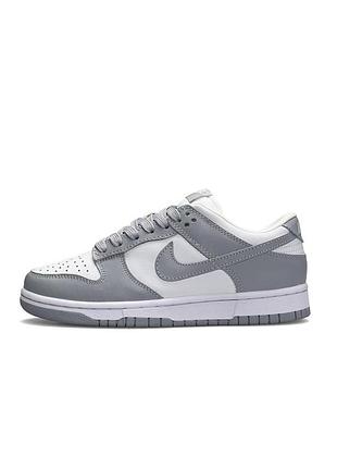 🔥жіночі кросівки nike sb dunk low prm all white grey