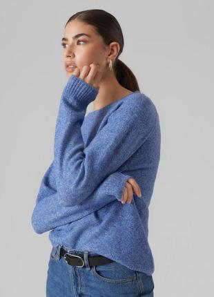 Голубой меланжевый дизайнерский свитер,  пуловер,  джемпер, thomas nas, унисекс, шерсть, тёплый2 фото