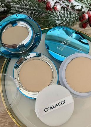 Тон 13 колагенова пудра зі змінним блоком enough collagen hydro moisture two way cake