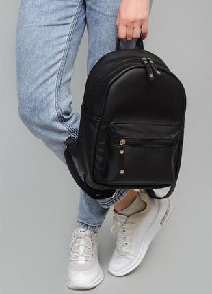 Женский черный рюкзак для учебы1 фото