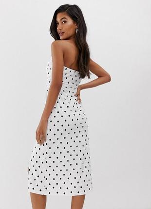 Натуральное стильное платье в горошек от asos, хлопок, код 00553 фото