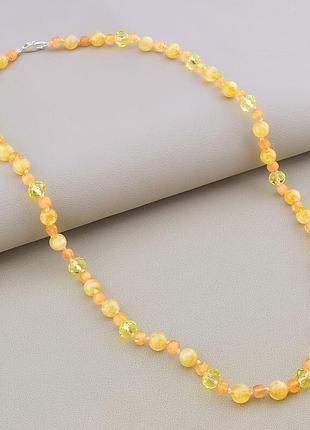 Бусы  волосатик,чешский хрусталь 58 см.