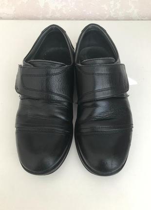 Туфли в школу на липучке, натуральная кожа, для мальчика 31 размер {21 см}