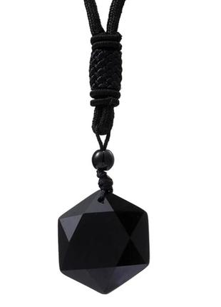 Модная черный кулон ромбики