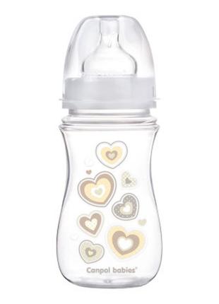 Пляшка для годування canpol babies антиколькова easystart newborn baby із широким.відверт. 240 мл