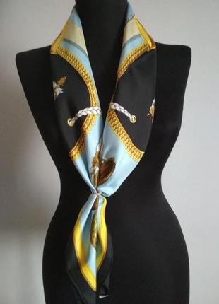 Великолепный шелковый платок hermes grand apparat,100% оригинал