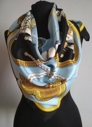 Великолепный шелковый платок hermes grand apparat,100% оригинал