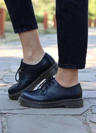 Туфлі шкіряні dr. martens 1461 smooth black 🔥чорні туфлі