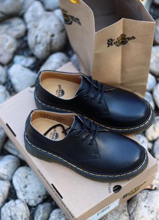 Туфли кожаные dr. martens 1461 smooth black 🔥чёрные туфли5 фото