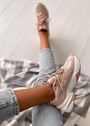 Nike mk 2 tekno pink кожаные женские кроссовки найк розовые (36-40)💜4 фото