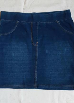 Юбка джинсовая синяя узкая школа "yigga" германия на 13 лет(158см)1 фото