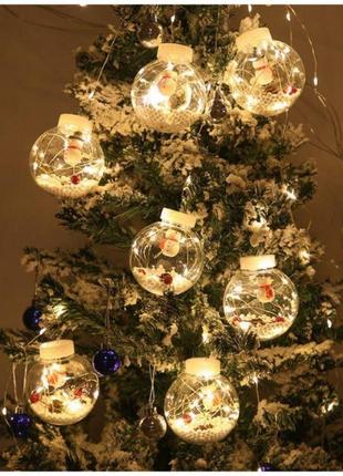 Гирлянда xmas ww-1 copper curtain ball lamp 7258 снеговик, теплый белый свет5 фото