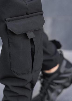Штаны карго мужские демисезонные с карманами чёрные pobedov hardy6 фото