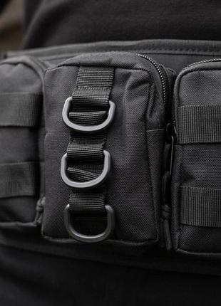 Тактическая поясная сумка для военных черная belt3 фото