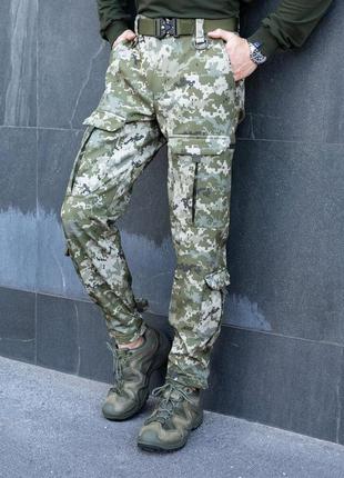 Штаны карго мужские демисезонные с карманами пиксель pobedov hardy5 фото