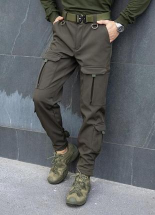 Штани карго чоловічі демісезонні з кишенями хакі pobedov hardy5 фото